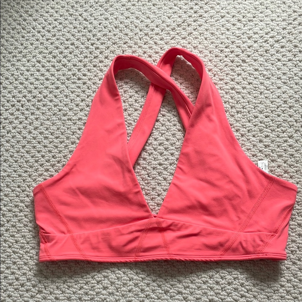 FP Movement by Free People neon coral cross back Sports Bra Medium